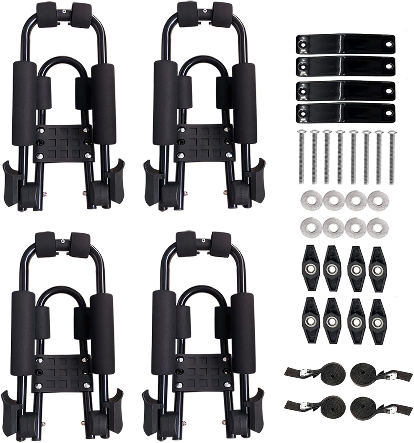 Bonsing Kayak Roof Rack for 2 Kayaks, J-Style Universal Kayak Racks for Roof Rack Folding Kayak Carrier for SUV Car Rooftop Mount on Crossbars - 2 Pair