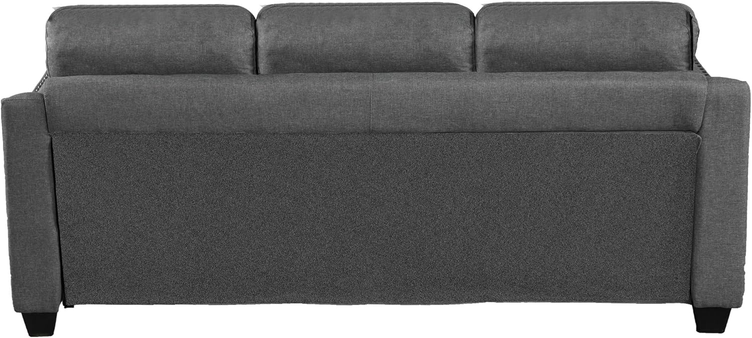 FANYE 3 Pieces Living Room Furniture Sets Include, Loveseat and Armchair, Linen Fabric Upholstered Sectional Classical Rivets Decor and Tufted Back Cushions, Retro Gray Sofa & Couch, 77.2"