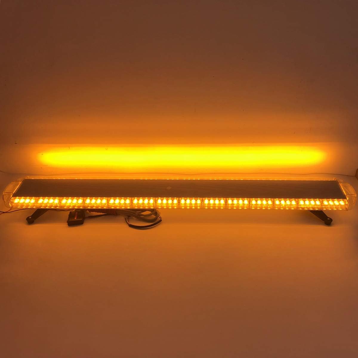 CFLMYYXGS 12V - 24V 63" 120 LED Amber LED Light bar Emergency Warning LightBar Recovery Rescue Beacon LightBar Wrecker Flashing LightBar