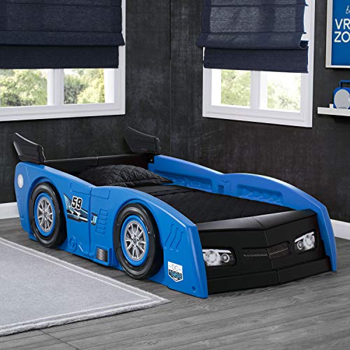 Delta Children Grand Prix Race Car Toddler and Twin Bed, Black