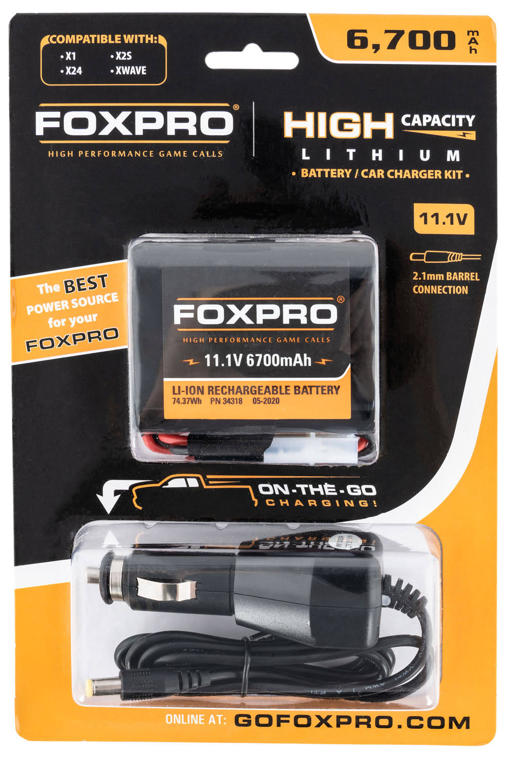 Foxpro HIBATTCHGG High Capacity Battery u0026 Car Charger 11.1V