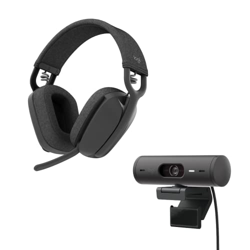 Logitech Brio 500 Full HD Webcam with Auto Light Correction,Show Mode, Dual Noise Reduction Mics, Webcam Privacy Cover, Works with Microsoft Teams, Google Meet, Zoom, USB-C Cable - Rose