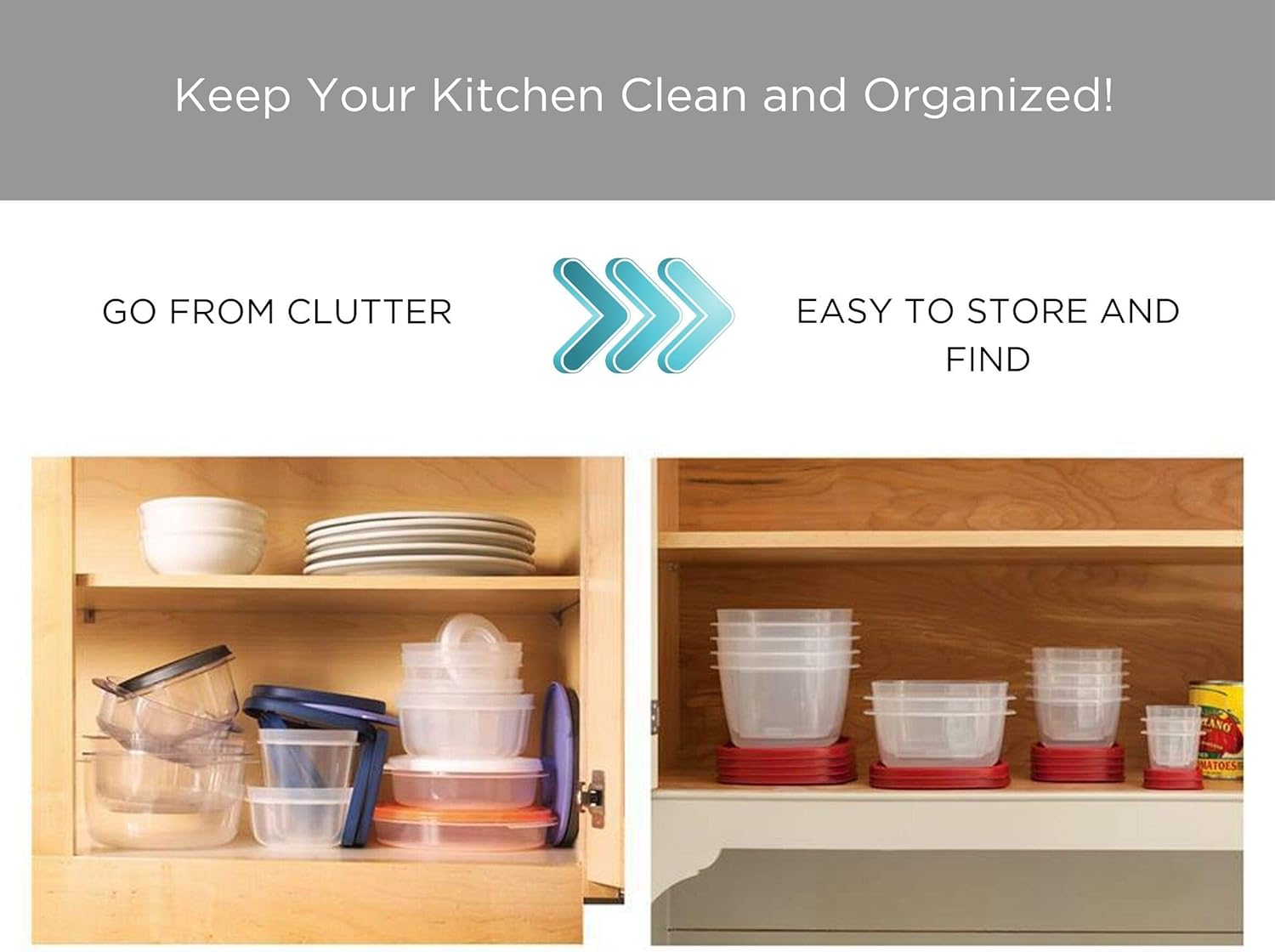 Rubbermaid Easy Find Lids Food Storage Containers with Lids - BPA-Free Durable Plastic Food Containers Great for Home, School, Travel - Freezer, Microwave, and Dishwasher Safe - 28 Piece Set - Red