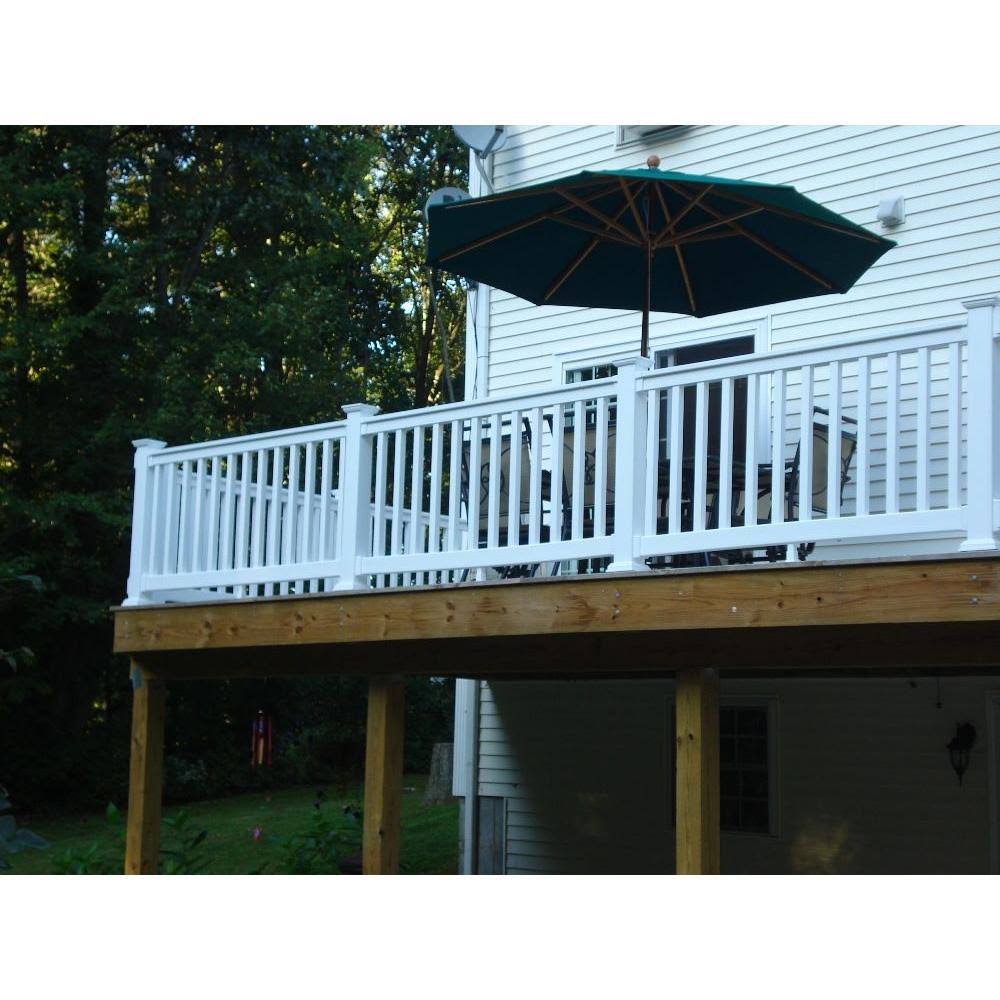 Weatherables Vanderbilt 3 ft. H x 8 ft. W White Vinyl Railing Kit