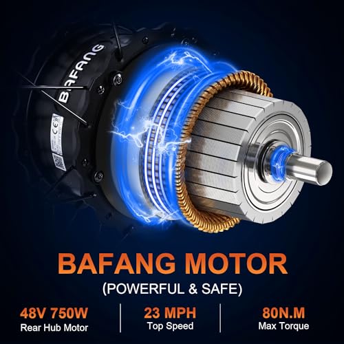 ADDMOTOR Motan Ebike Moped-Style 20'' Fat Tire Electric Bike, 105 MI, 750W Motor, 48V/20Ah Battery, M-66 R7 Step Thru Snow Mountain Electric Bicycle with Long Banana Seat