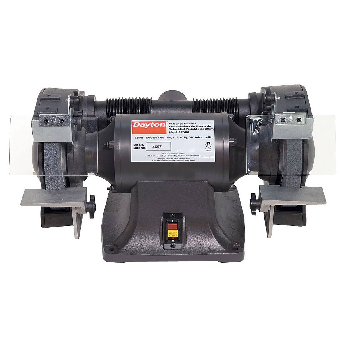 Dayton 2LKT2 Bench Grinder, 10 in, 1 HP, 120V, 10 A