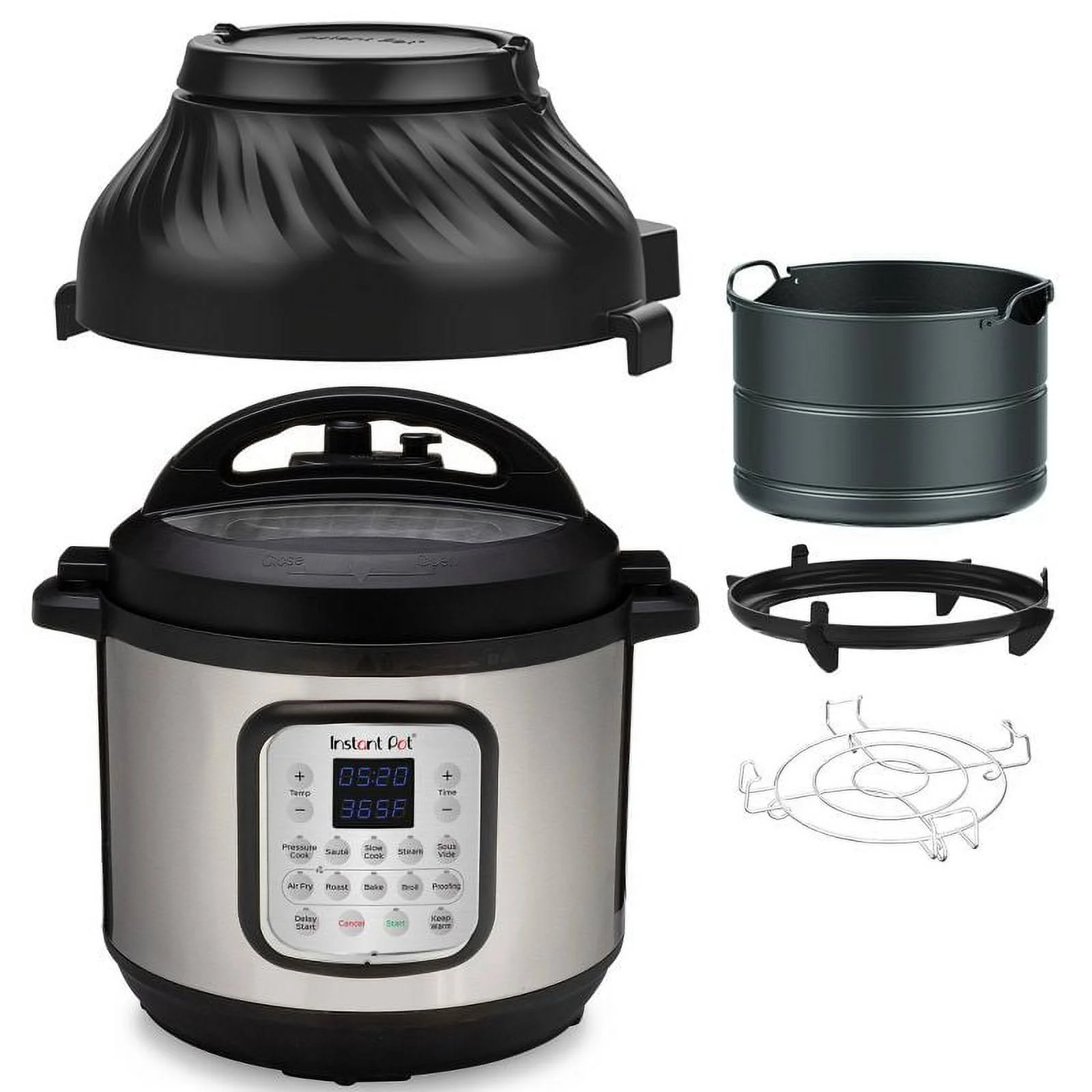 Instant Pot 6qt Duo Crisp 11-in-1 Electric Pressure Cooker with Air Fryer Lid, Silver
