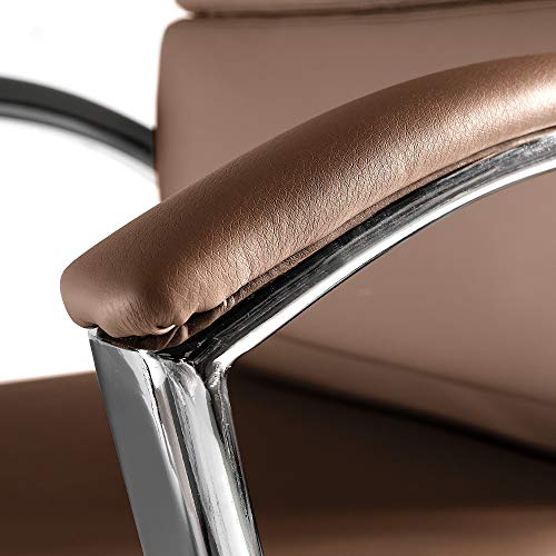 Bush Business Furniture Studio C High Back Leather Executive Office Chair in Saddle Tan