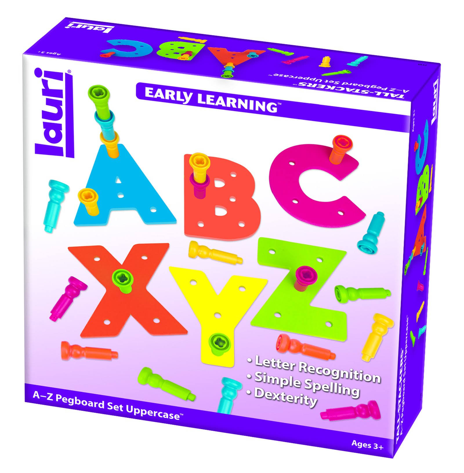 Lauri Tall-Stackers - Pegs A-Z Pegboard Set (Uppercase)