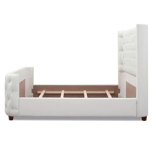 Jennifer Taylor Home Brooklyn King Tufted Panel Bed Headboard and Footboard Set, Opal Grey Velvet