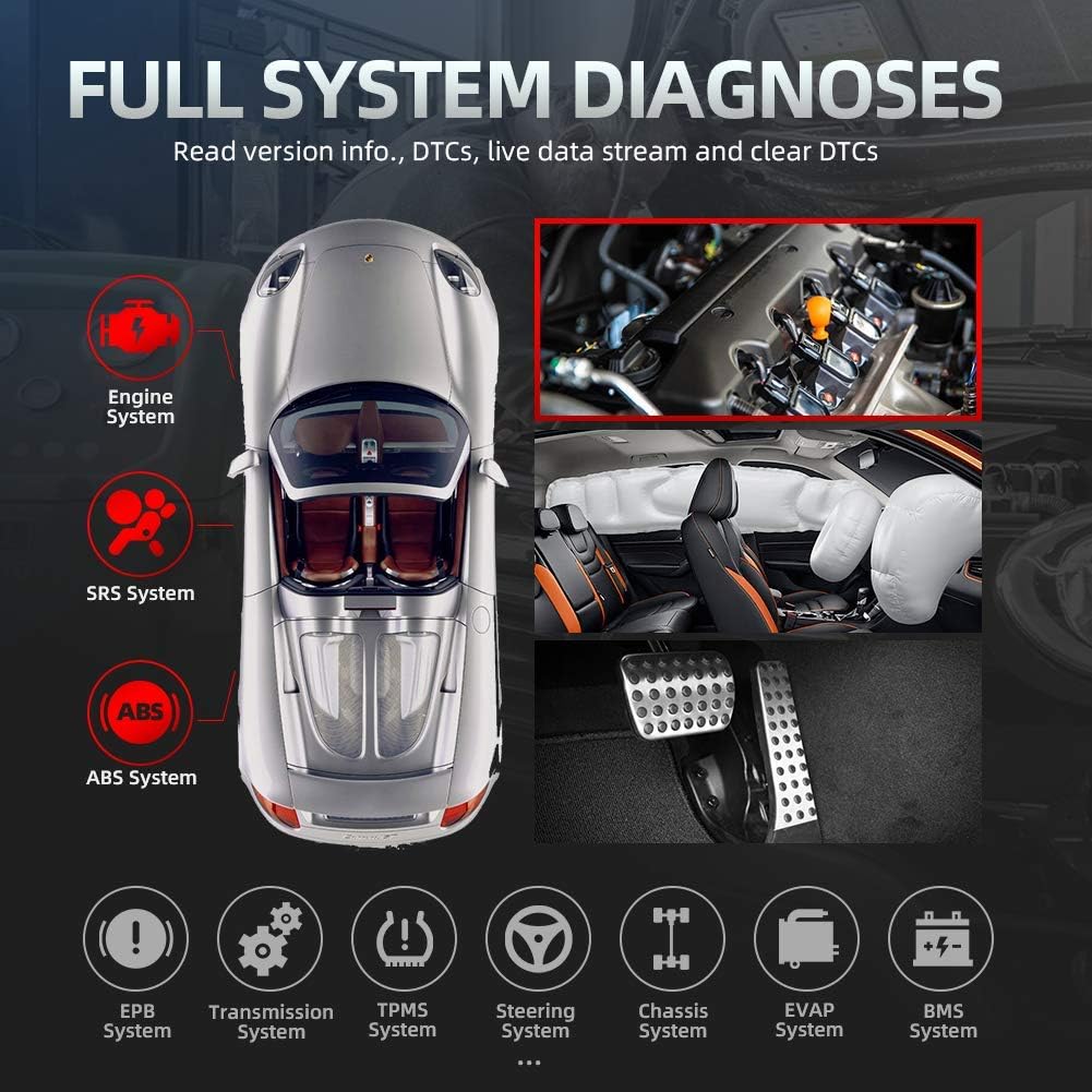 LAUNCH OBD2 Scanner CRP909X, 2022 New OE-Level Full System Scan Tool, 26 Reset Services Car Diagnostic Scanner, ABS Bleeding Injector Coding IMMO, Auto VIN, One-Click Free Update, TPMS Tool as Gift