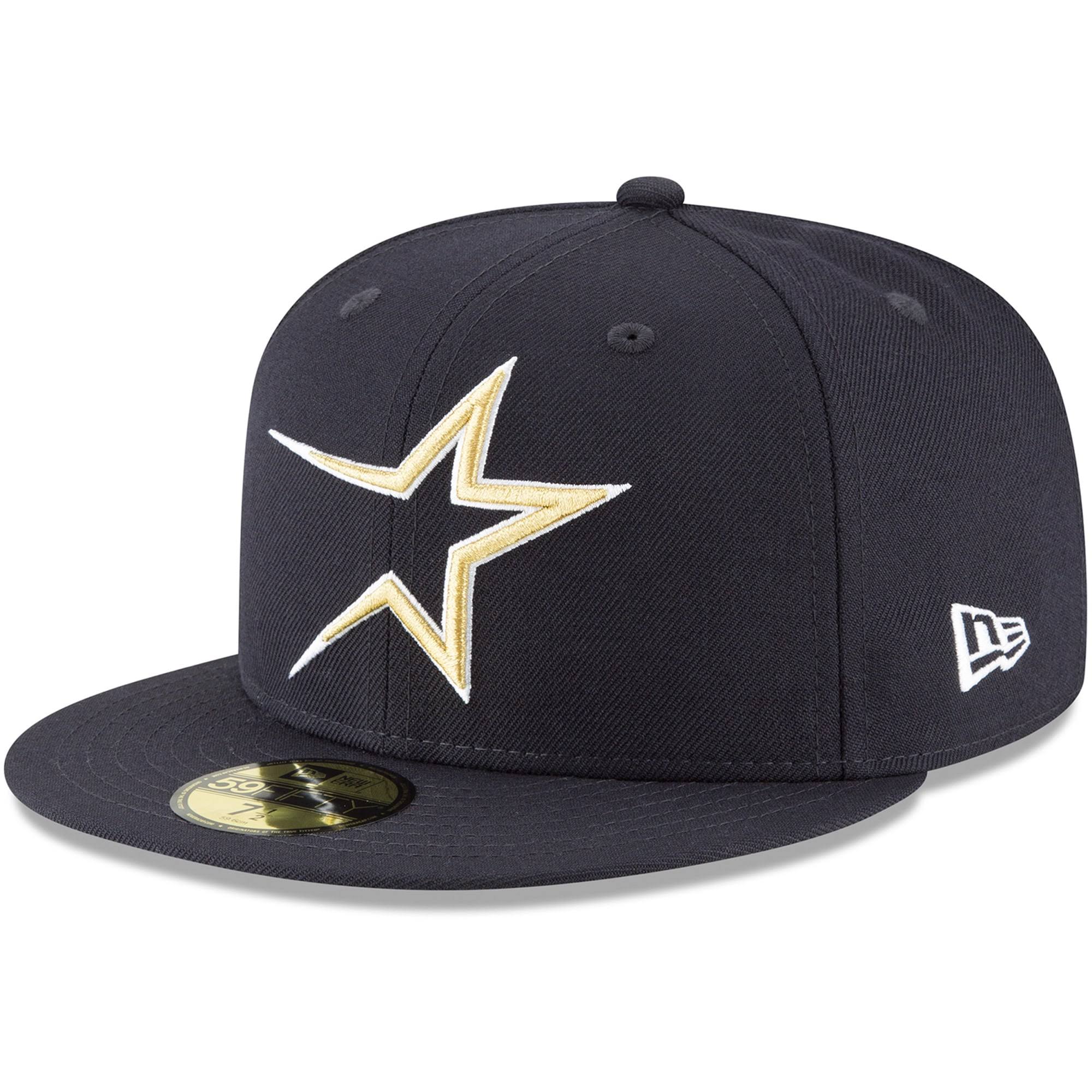 Houston Astros Fitted New Era 59FIFTY Wool Cooperstown Navy Hat Cap 7 5/8