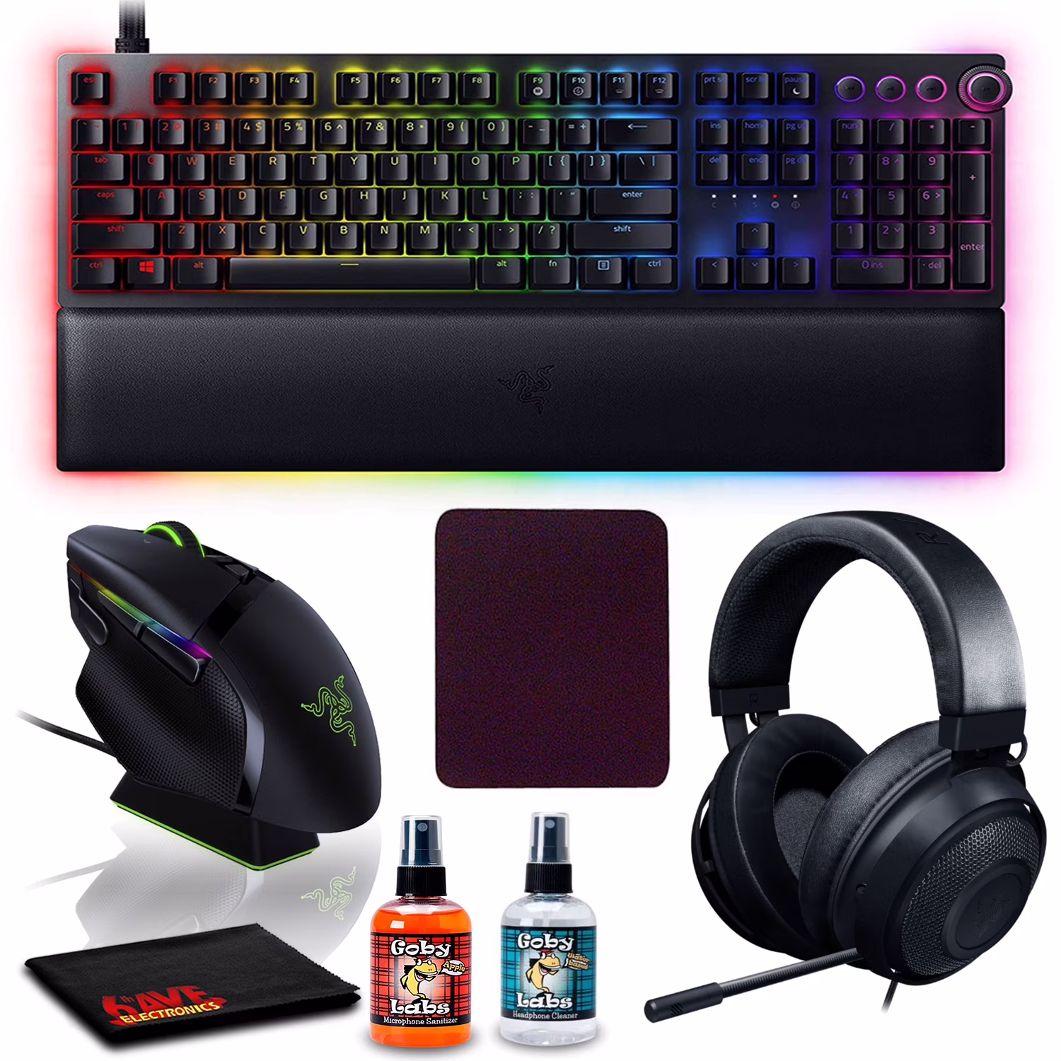 Razer Huntsman V2 Pro Gaming Keyboard with Gaming Mouse, and Kraken Headset