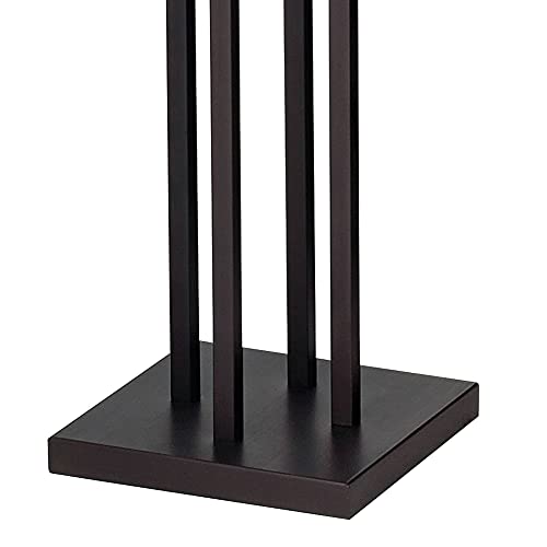 Franklin Iron Works Light Tree Rustic Farmhouse Torchiere Floor Lamp Standing 72 1/2" Tall Bronze Iron 4-Light Square-Sided White Glass Shades Living Room Reading Bedroom Office House Home Decor