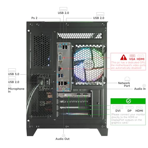 LXZ Gaming PC Desktop - Ryzen 5 5500 | GeForce RTX 3050 6GB | 16GB DDR4 | 1TB NVME SSD | DP/HDMI/DVI, Prebuilt Tower Computer for Gaming, Home and Office (White)