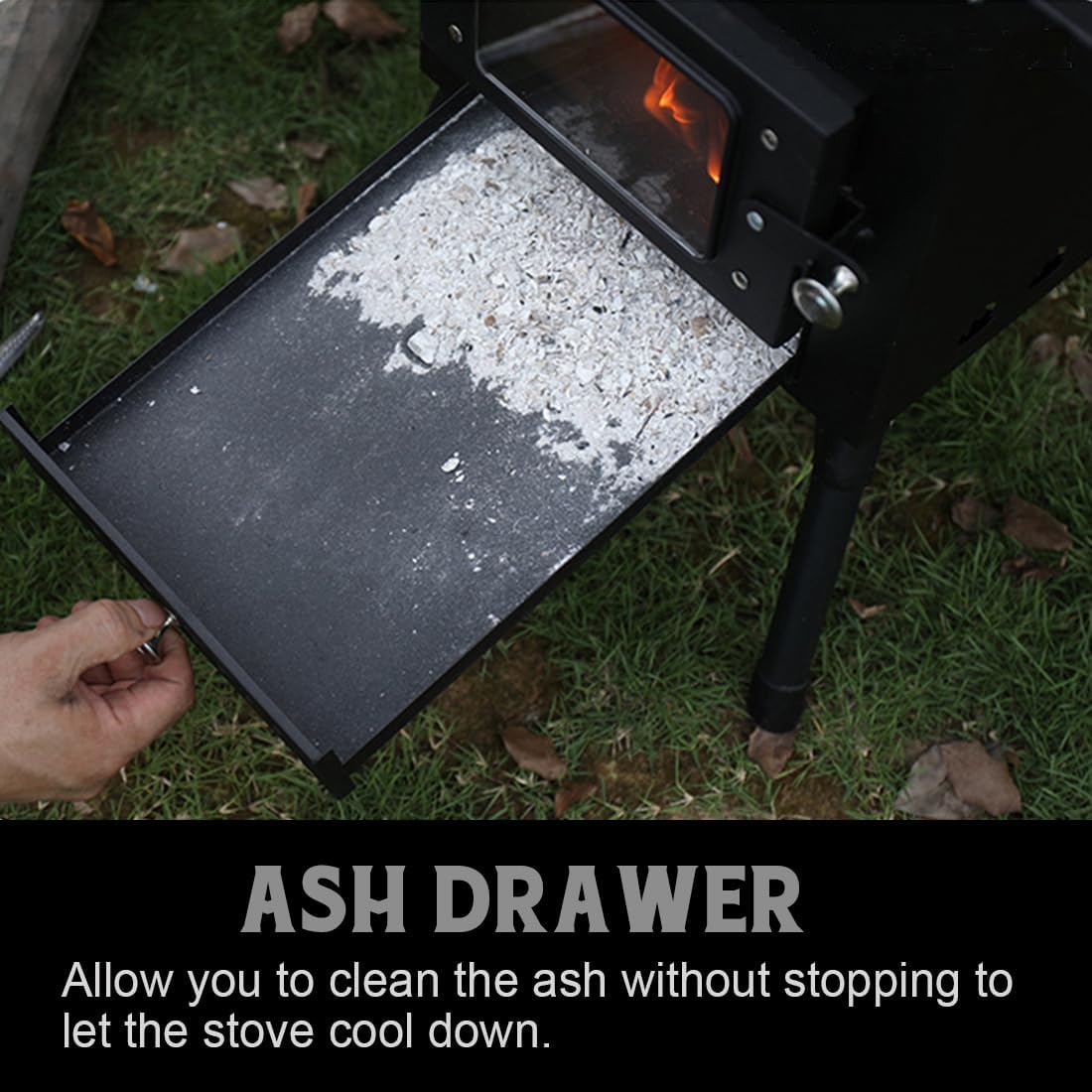 RUO Hot Tent Stove, Large Side Window, Winter Wood Burning Stove for Heating Cooking Camping Hunting (XL)