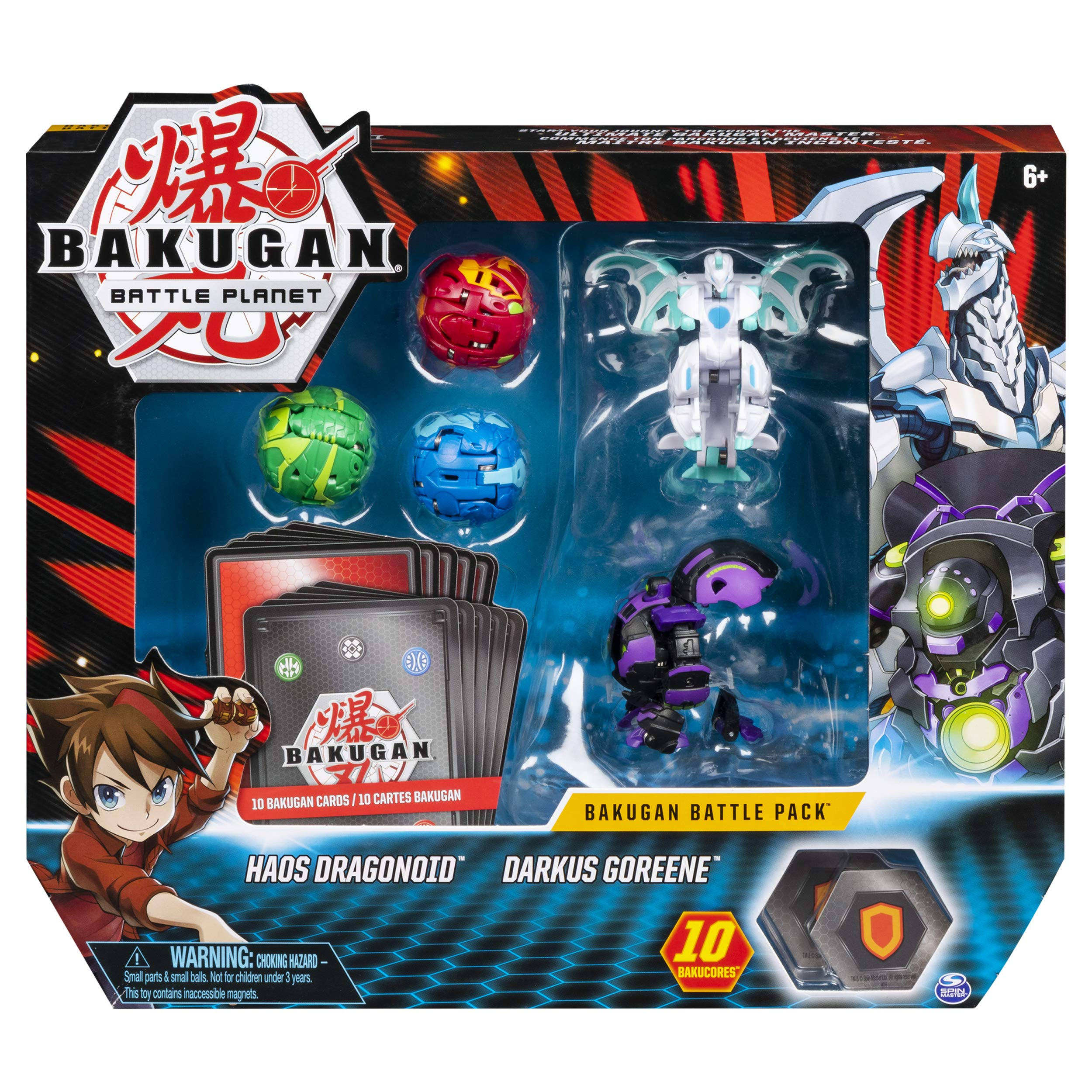 Bakugan Battle Pack 5-Pack Haos Dragonoid and Darkus Goreene Collectible Cards and Figures