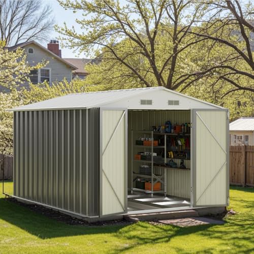 Patiowell 3 x 3 FT Outdoor Storage Shed,Small Garden Tool Storage Shed with Sloping Roof and Single Lockable Door, Outdoor Shed for Backyard Garden Patio Lawn, Grey