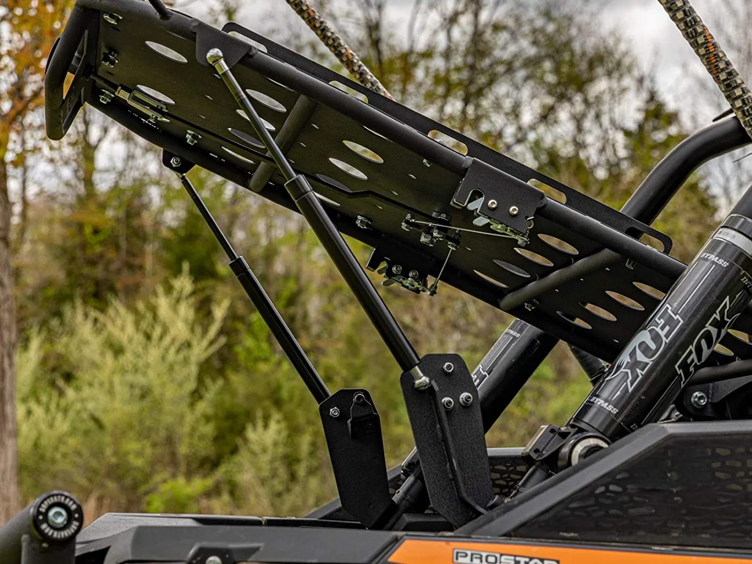 SuperATV Cargo Rack Alpha for 2014+ Polaris RZR XP 1000/XP 4 1000|2016+ RZR XP Turbo/XP 4 Turbo|Doubles as a Cargo Rack and Spare Tire Carrier|Fits up to a 35" Tire|Capacity 75 Lbs.|CBS-P-RZR1K-00