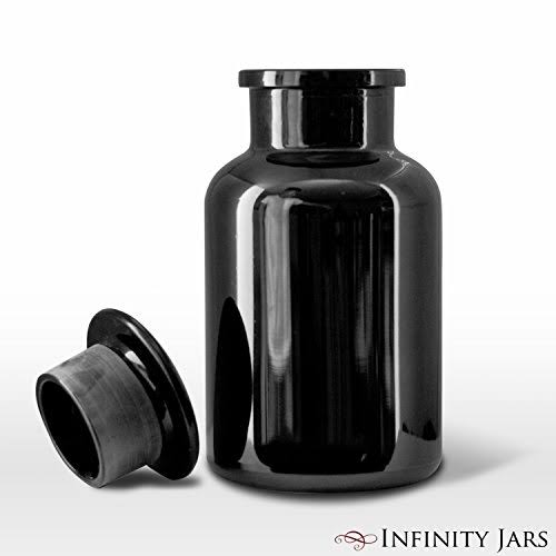 Infinity Jars 2 LITER (68 fl oz) Black Ultraviolet All Glass Refillable Empty Apothecary Jar