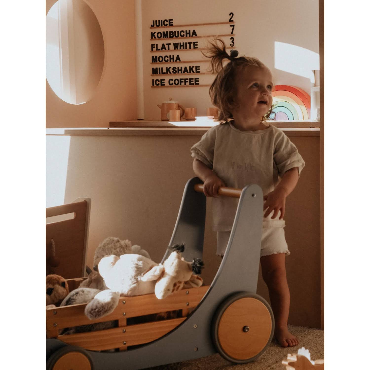 Kinderfeets 3626 2-in-1 Cargo Walker Wagon for Children and Toddlers, Blue