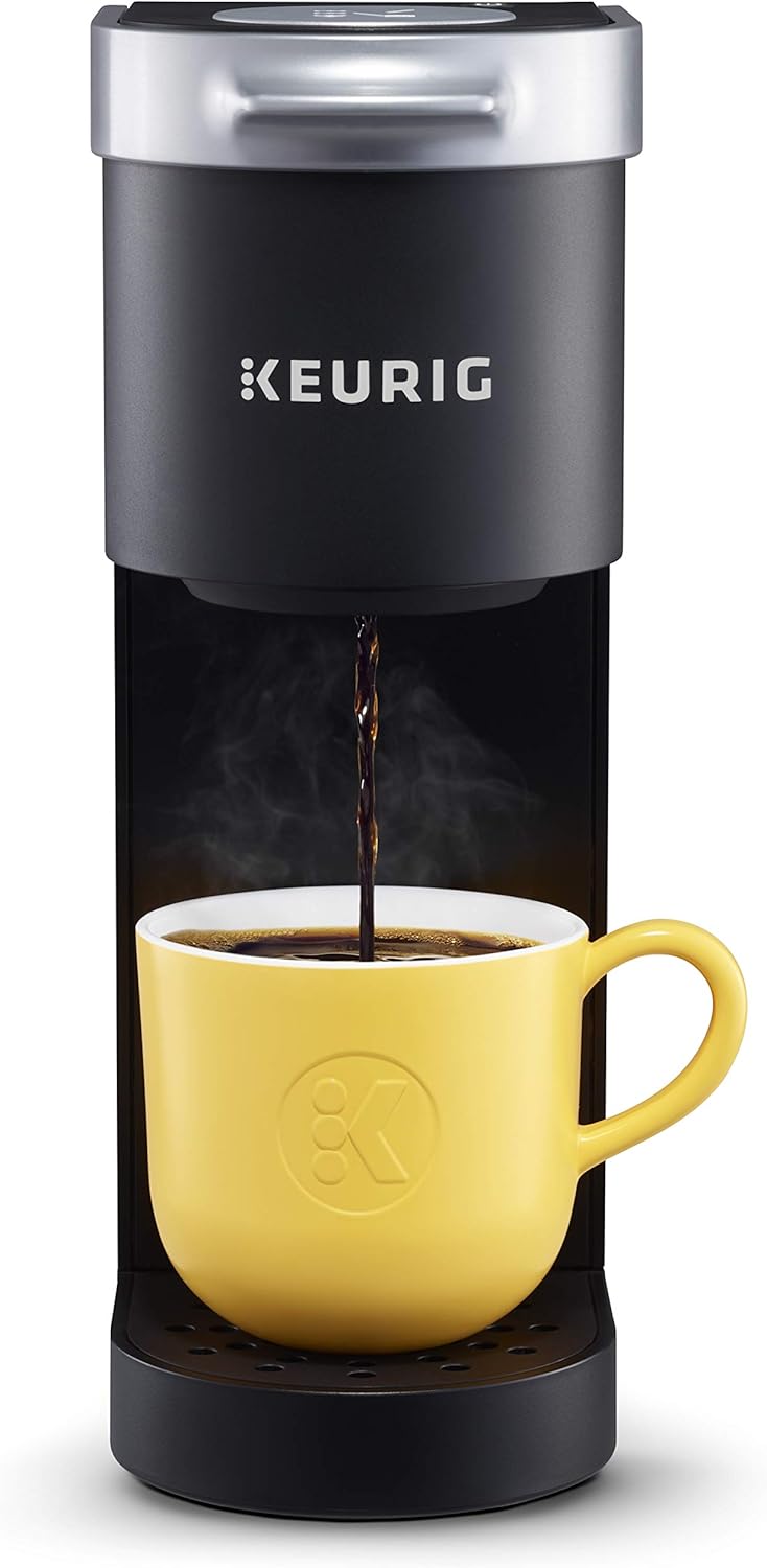 Keurig K- Slim Single Serve K-Cup Pod Coffee Maker, Multistream Technology, White & K-Mini Single Serve Coffee Maker, Black