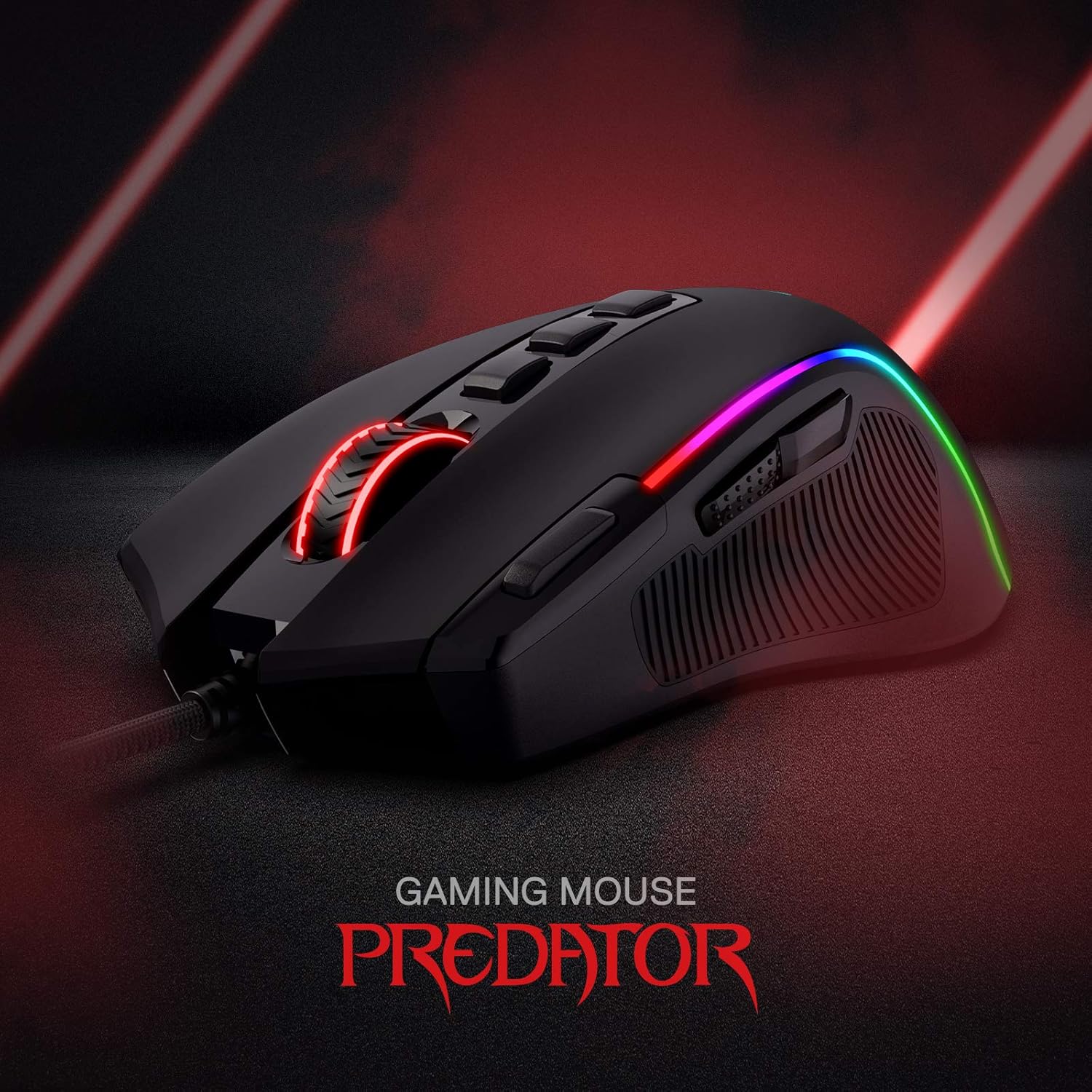 Redragon M612 Predator RGB Gaming Mouse, 8000 DPI Wired Optical Gamer Mouse with 11 Programmable Buttons & 5 Backlit Modes, Software Supports DIY Keybinds Rapid Fire Button Pack of 2