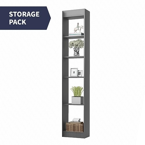 ZAFLY Folding Murphy Bed with 2 Side Cabinets, Foldable Wall Bed with Space Saving -White