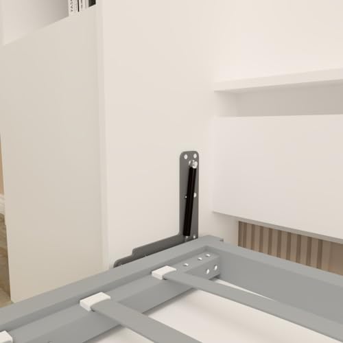 Full Size Vertical Murphy Bed with Shelf and Drawers for Bedroom or Guestroom White Wall Bed Space Saving Hidden Bed Gas Struts (White)