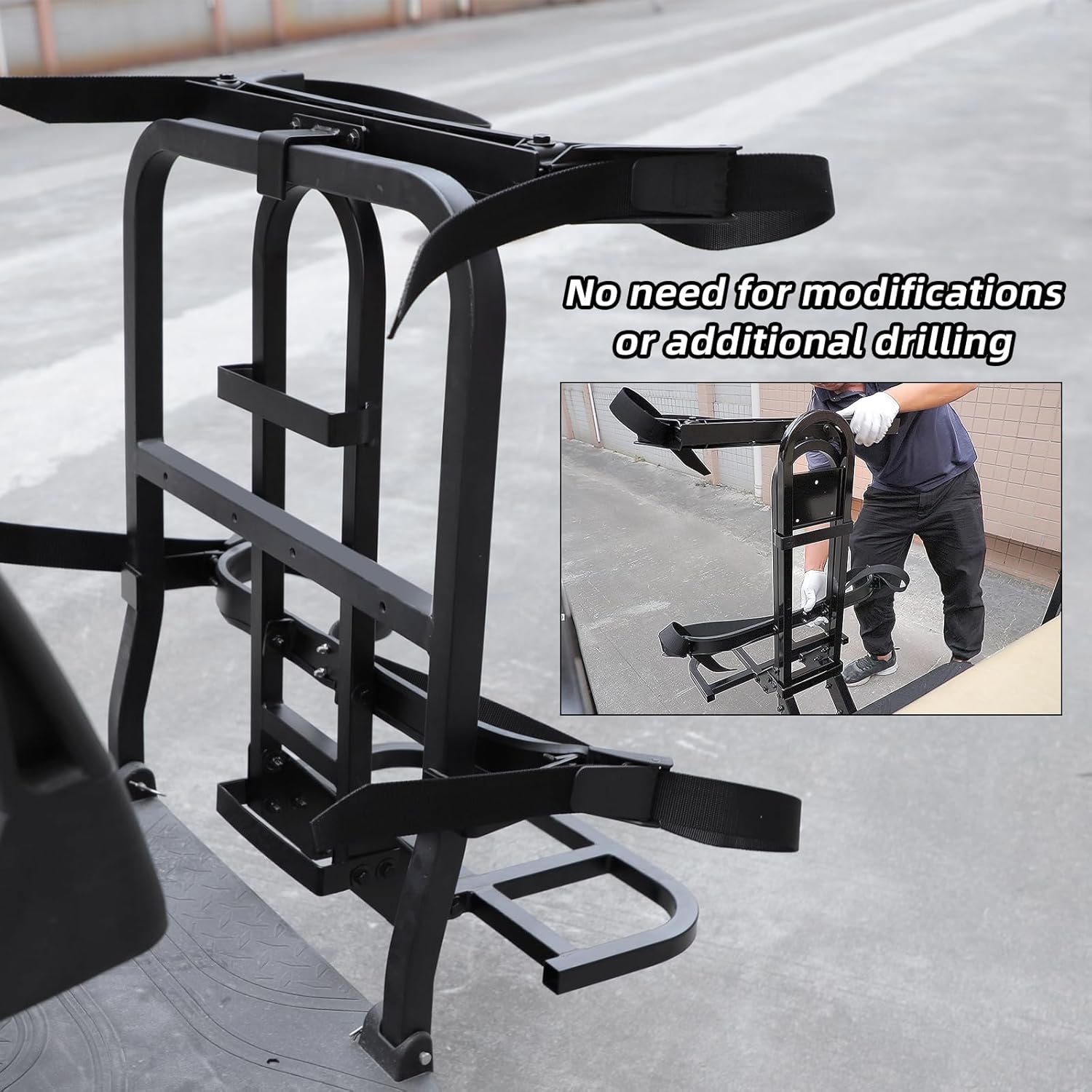 Roykaw Upgraded Golf Cart Rear Seat Bag Holder Universal Compatible with EZGO/Club Car/Yamaha, Golf Cart Rear Seat Bag Rack, Better Fixation/Space-Saving/No Drilling Required/Rust-Proof
