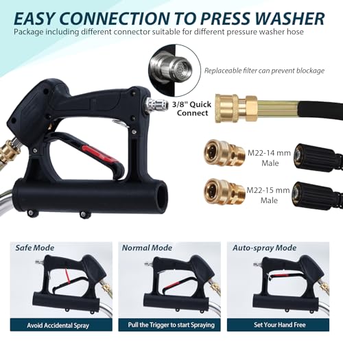 Towallmark 24" Pressure Washer Surface Cleaner with Dual Handle, 4 Wheels, 3/8" Quick Connect, 2 Replacement Nozzles, Stainless Steel Power Washer Surface Cleaner for Driveway Sidewalk Patio 4000 PSI