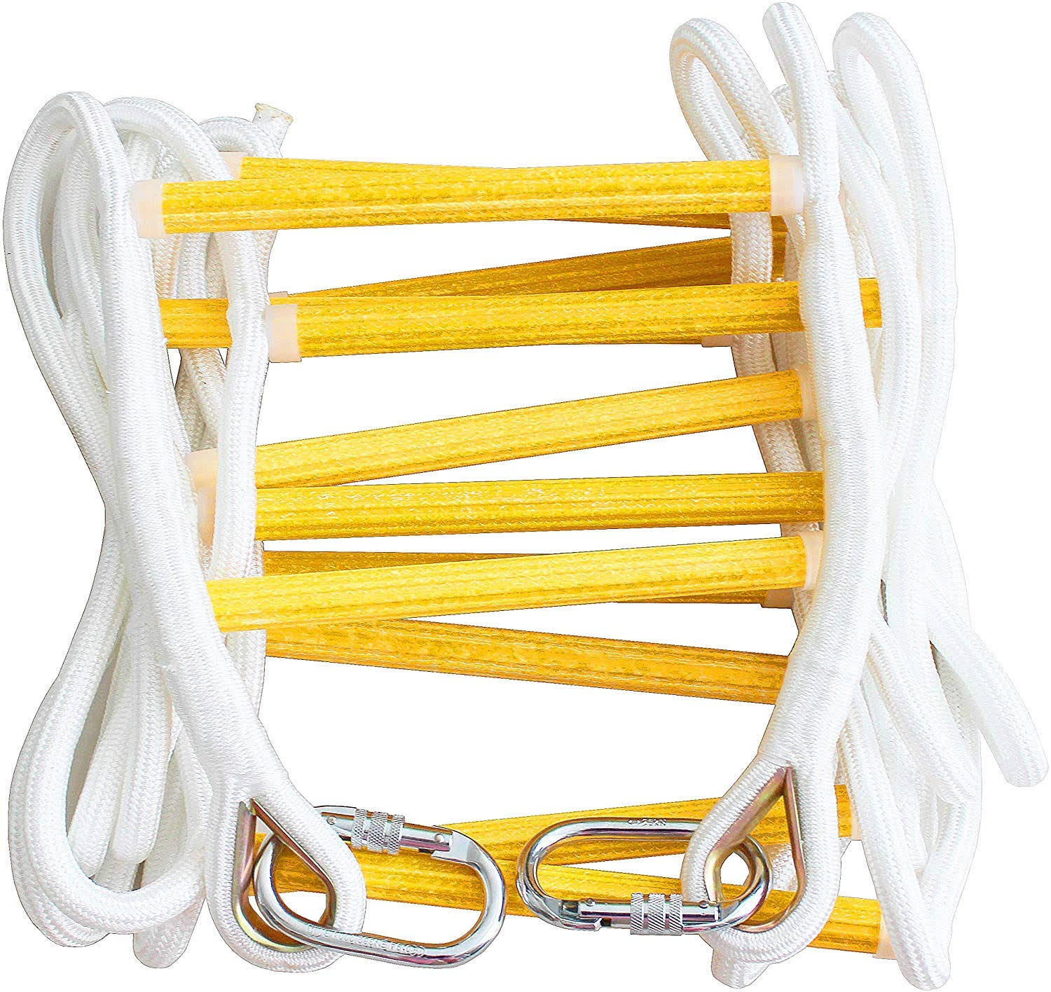 Isop Emergency Fire Escape Ladder 16 ft (2 Story) Flame Resistant Safety Rope Ladder with Hooks – Fast to Deploy u0026 Easy to U