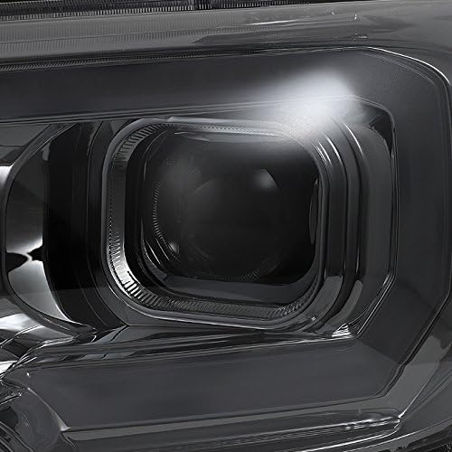 AKKON - For NEW Sequential LED Tube Design Black 2016-2023 Toyota Tacoma SR/SR5 Dual Square Projector Headlights