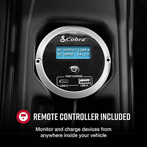 Cobra PRO 2500W Professional Grade Power Inverter, Portable – 2500-Watt Car Charger, 4 Grounded AC Outlets, 2 Fast Charge USB Ports and Remote Controller (CPIALCDG1) Compatible