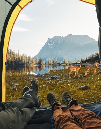 JoyTutus Pickup Truck Tent, Waterproof PU2000mm Double Layer for 2 Person, Portable Truck Bed Tent with Removable Awning, 5.5ft-6ft Camping Preferred - Green