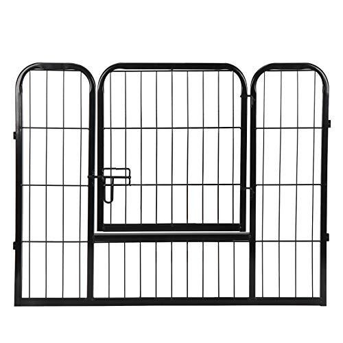 LEMY 16 Panels 32 in Pet Playpen Heavy Duty Metal Dog Exercise Fence Barrier，Outdoor & Indoor Foldable Pet Exericse Pen w/Door,Black