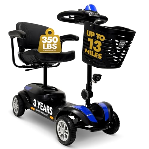 Comfygo Z-4 Electric Mobility Scooter for Adults,Lithium Battery Powered Foldable Scooters for Seniors,350 lbs Weight Capacity,Only 8 Lbs Battery with Extremely Powerful Motor