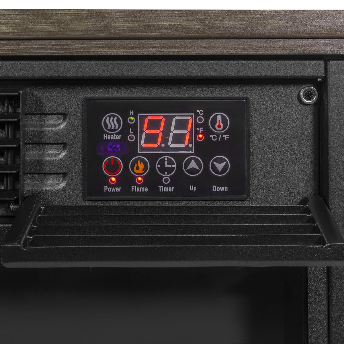 XtremepowerUS Electric Fireplace Heater Infrared Quartz Timer Remote Controller with Caster, 1500W