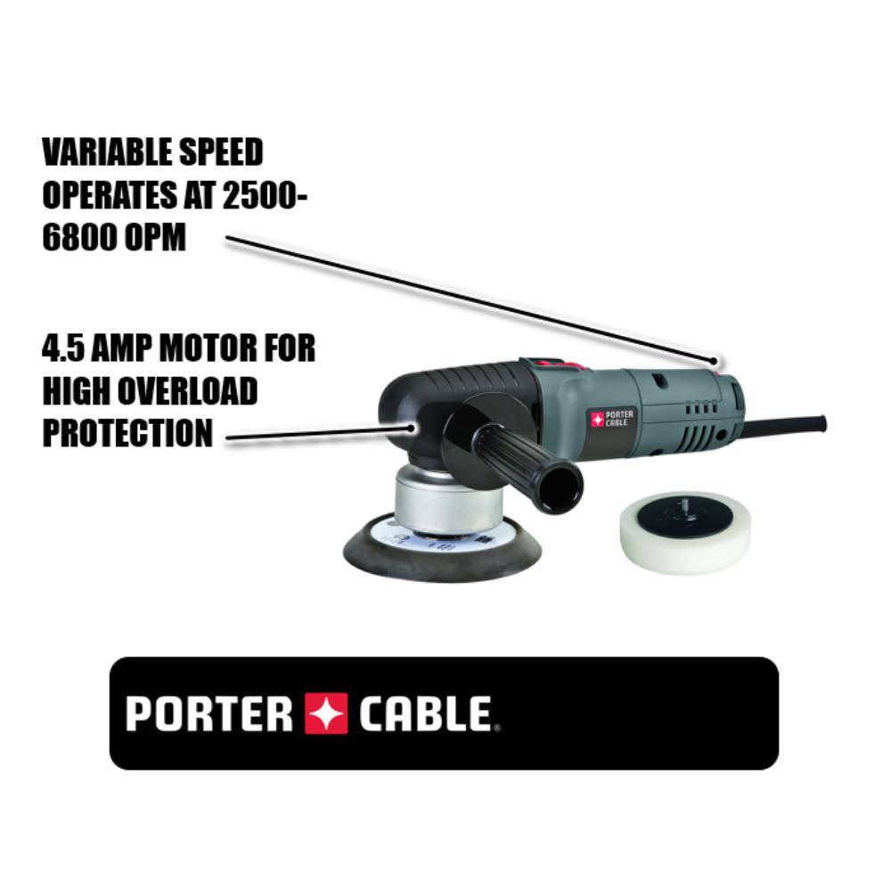 Porter-Cable 7346SP Variable Speed Random Orbit Sander with Polishing Pad, 6x22