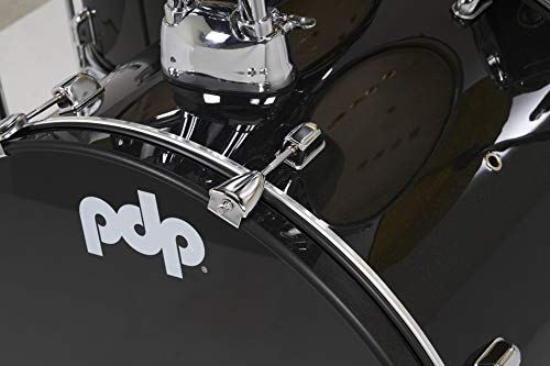 Pacific Drums Center Stage Complete Drumkit, 5 Drum Set, Iridescent Black Sparkle, 7x10, 8x12, 14x16 Floor, 16x22 Kick, 5x14 Snare (PDCE2215KTIB)