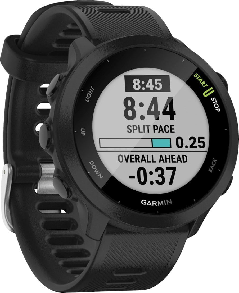 Garmin Forerunner 55 GPS Running Smartwatch (Black) Power Bundle