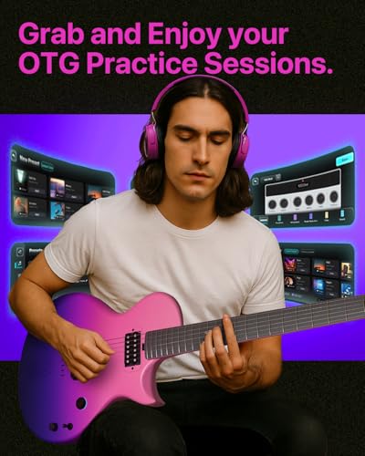 Enya Electric Guitar Inspire 39" Smart Electric Carbon Fiber Guitarra with 15W Wireless Speaker, 20 Distinct Tones, Onboard Presets, Charging Cable, Adjusting Wrench, and Gig Bag