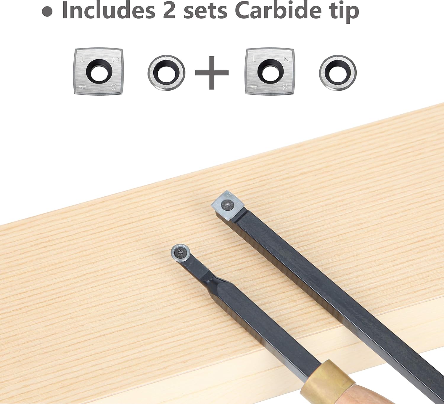 VINWOX 3 PCS Carbide Wood Lathe Turning Tool Set, Carbide Lathe Turning Tool, Carbide Turning Tool, Including Rougher, Finisher, Detailer, Pen Turning tool, Pen Making