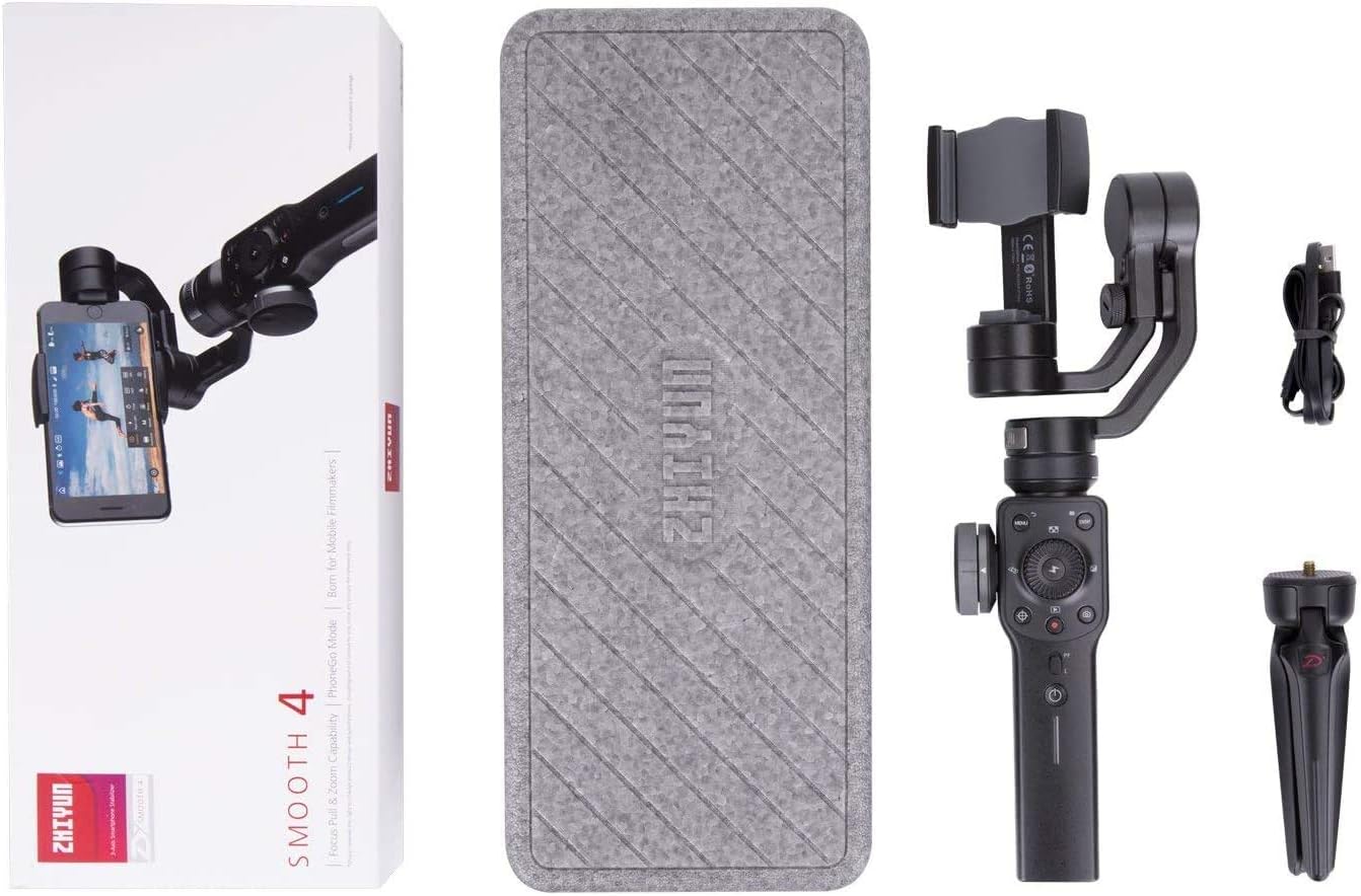 Zhiyun Smooth 4 [Official] Handheld Smartphone Gimbal (with Tripod), Black