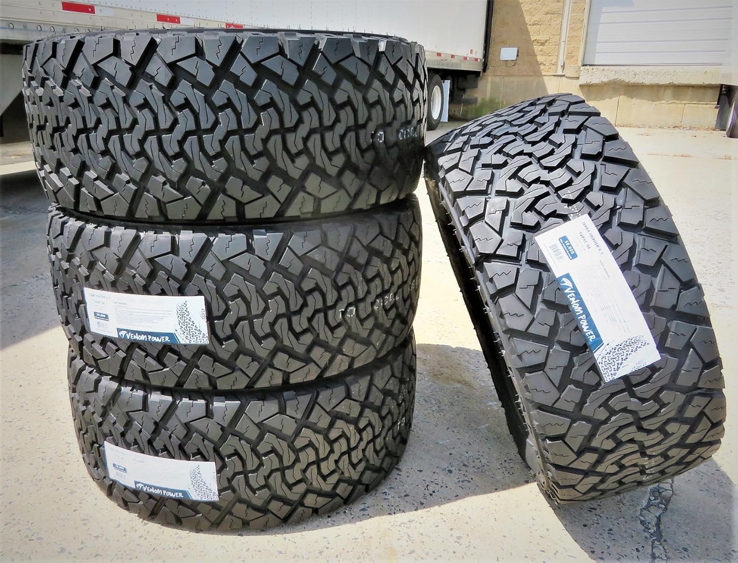 Set of 4 (FOUR) Venom Power Terra Hunter X/T XT All-Terrain Mud Light Truck Radial Tires-35X12.50R17LT 35X12.50X17 35X12.50-17 121R Load Range E LRE 10-Ply BSW Black Side Wall