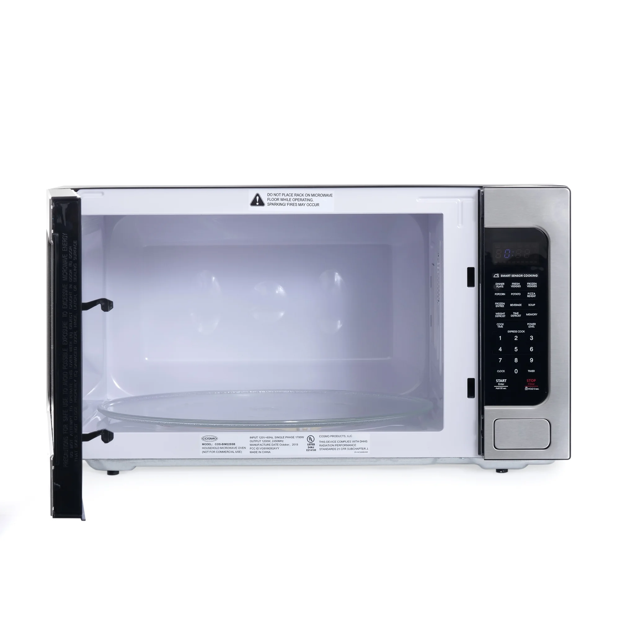 Cosmo 5 Piece Kitchen Appliance Package With 36" Electric Cooktop 30" Single Electric Wall Oven 24.4" Countertop Microwave French Door Refrigerator & 24" Built-in Fully Integrated Dishwasher