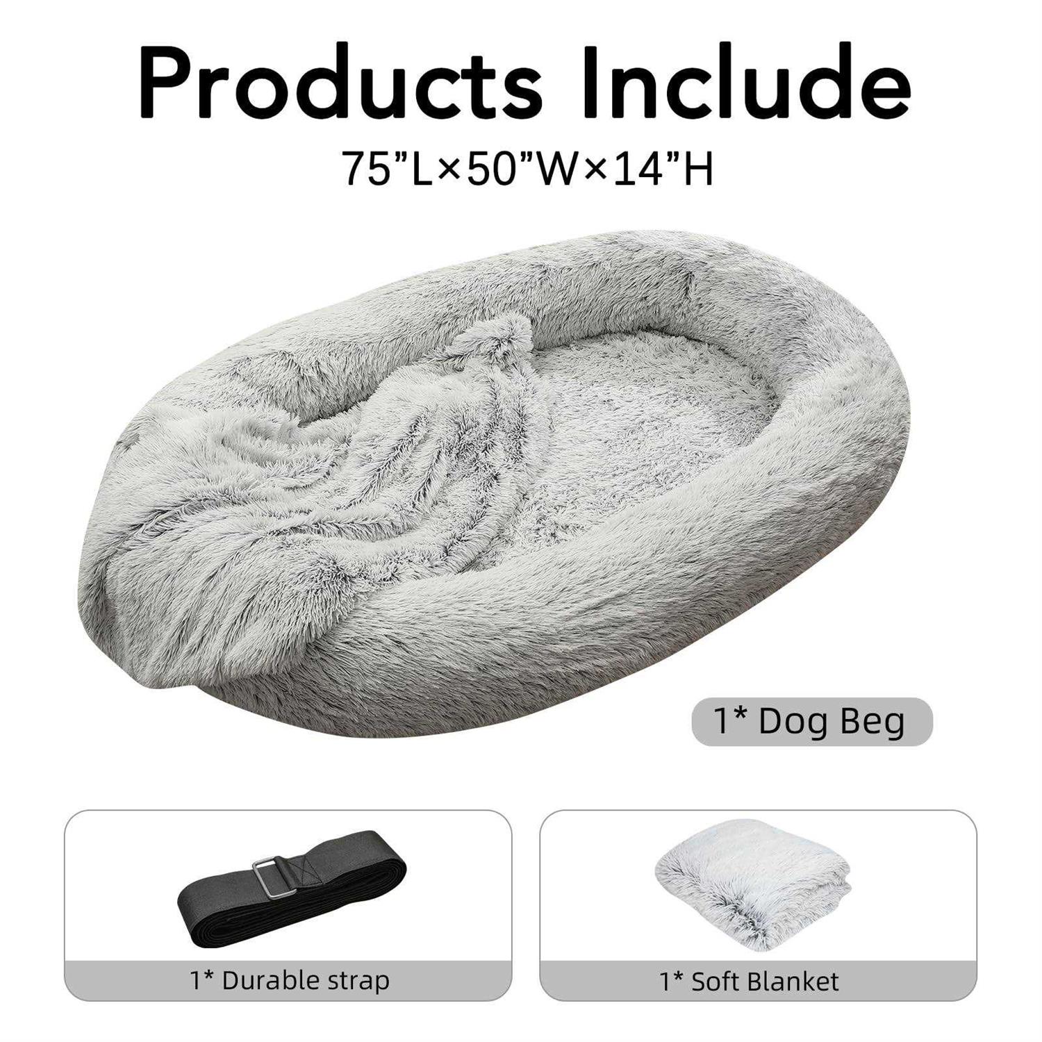 Human Dog Bed 75 L * 50 W * 14 Th Dog Beds for Large Dogs Giant Dog Bed Human Size Dog Bed for People 30D Sponge Bean Bag Bed Detachable - Pet Supplies online store