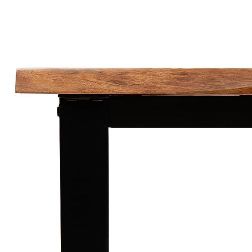 Console Table with Live Edge 43.3""x13.8""x31.5"" Solid Wood Acacia,Solid Acacia Wood Console Table with Live Edge and U Shaped Legs for Living Room or Hallway, Brown