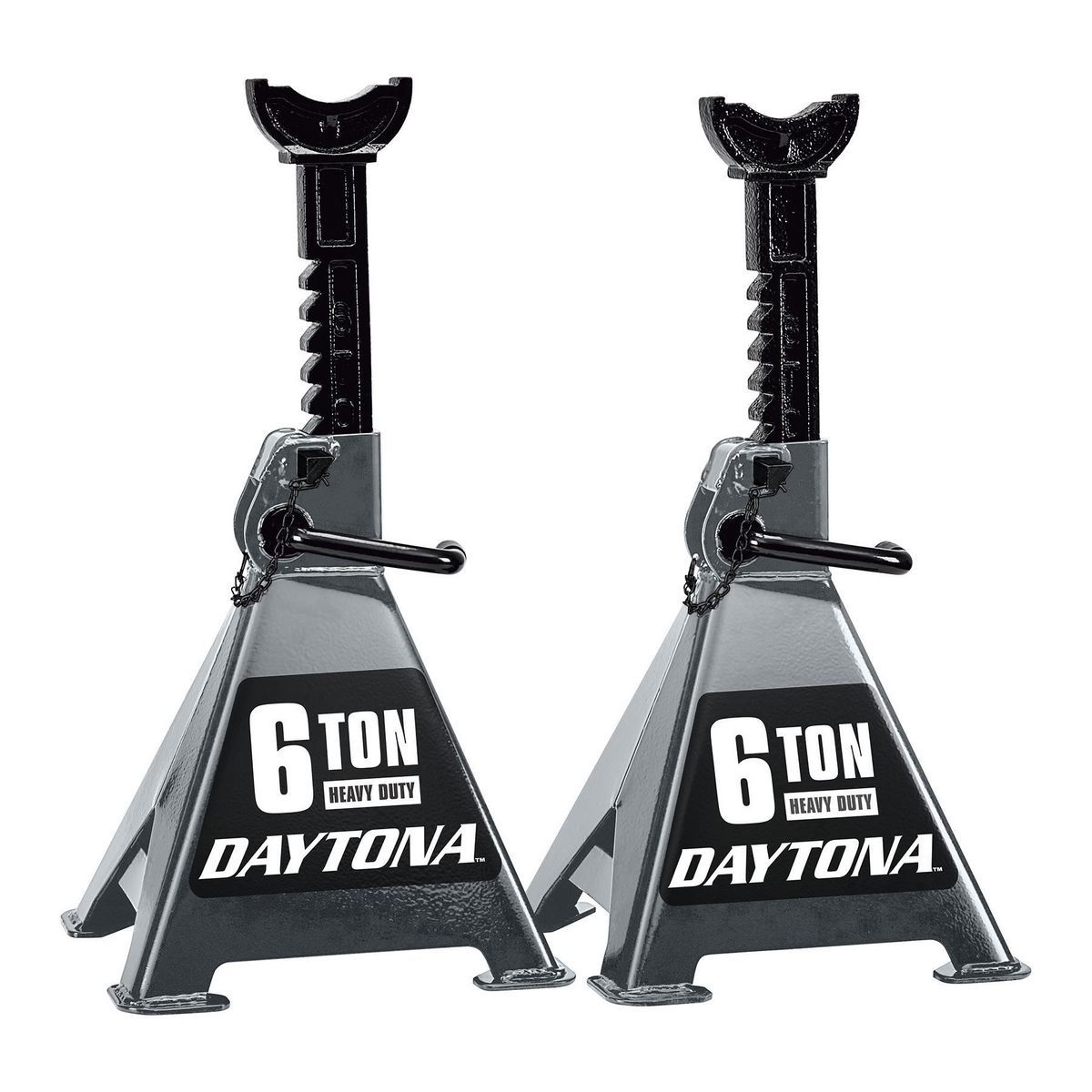 DAYTONA 6 Ton Heavy Duty Ratcheting Jack Stands, Slate Gray