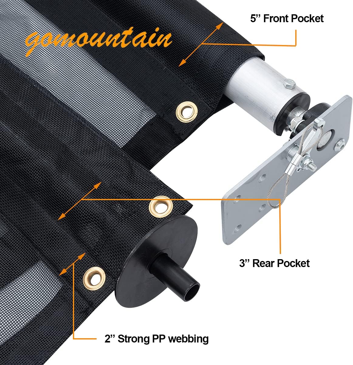 Dump Trailer Tarp Mesh with Grommets/ Heavy Duty Dump Truck Tarp with Tough Vinyl- Coated Fabric Inside of Double 6'' Pockets, Applied on Dump Truck and Trailer Tarp System (6'6''x15') Pack of 2